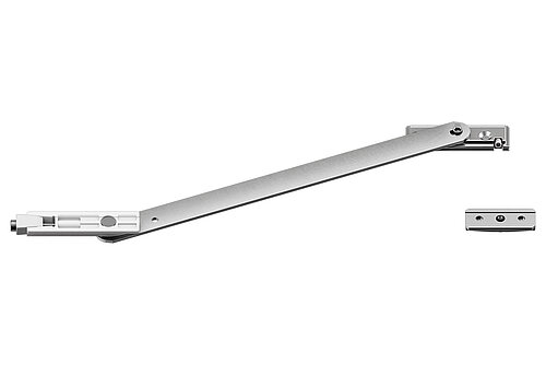 Opening restrictor with brake and stop